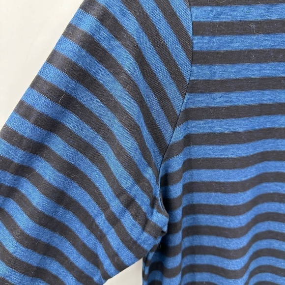 JANE & DELEANCEY S 100% Cotton blue-black stripe midi length Atheisure dress - Picture 5 of 12